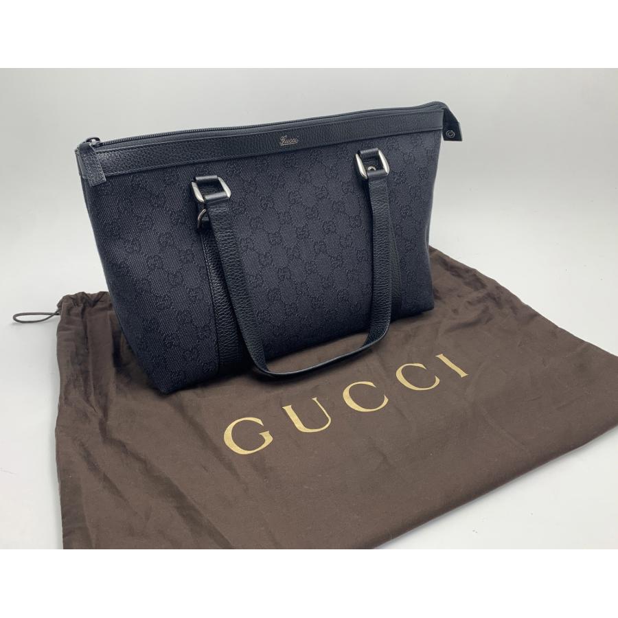 GUCCI グッチ ブラック 黒 ブラックデニム風 GGキャンバス トートバッグ 268640 バック 鞄 カバン ブランド｜marujyu78-brand｜10