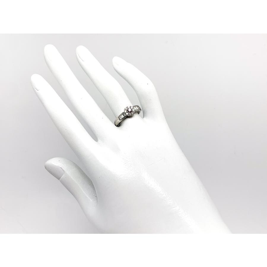 Pt900 ダイヤモンド付き 天然ピンクダイヤモンド リング HANDMADE】PT900 天然ピンクダイヤモンド 0.176ct FANCY INTENSE