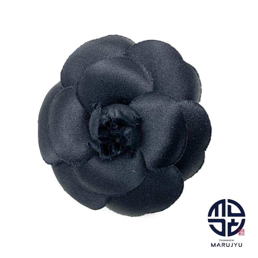 CHANEL 黒 花モチーフ ブローチ CHANEL シャネル 黒 ブラック 花モチーフ カメリア コサージュ