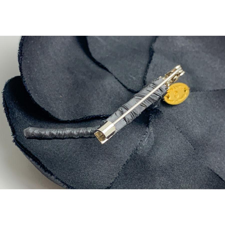CHANEL シャネル 黒 ブラック 花モチーフ カメリア コサージュ