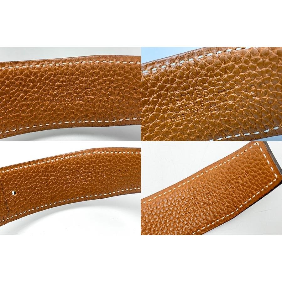 Hermes エルメスH ベルト 95cm ブラウン ブラック HERMES エルメス 黒/茶 ブラック/ブラウン Hバックル コン