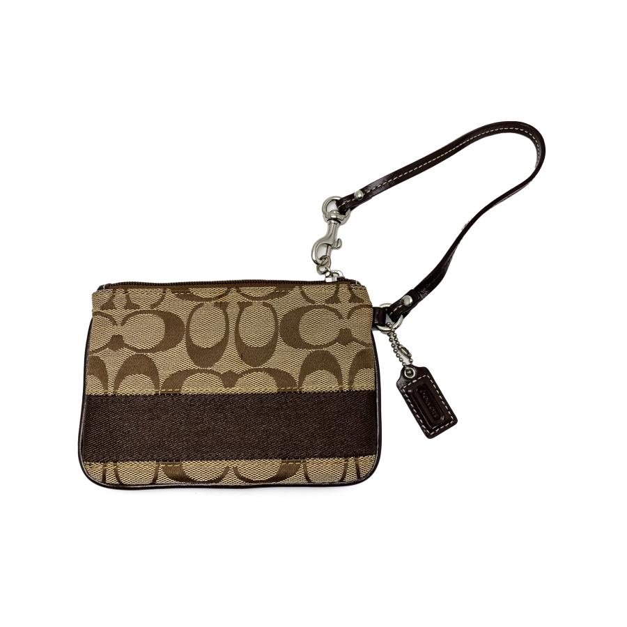 【N】COACH コーチ 持ち手つき ポーチ ミニバッグ シグネチャー COACH コーチ シグネチャー ミニポーチ 小物入れ ※ポスト投稿でのご