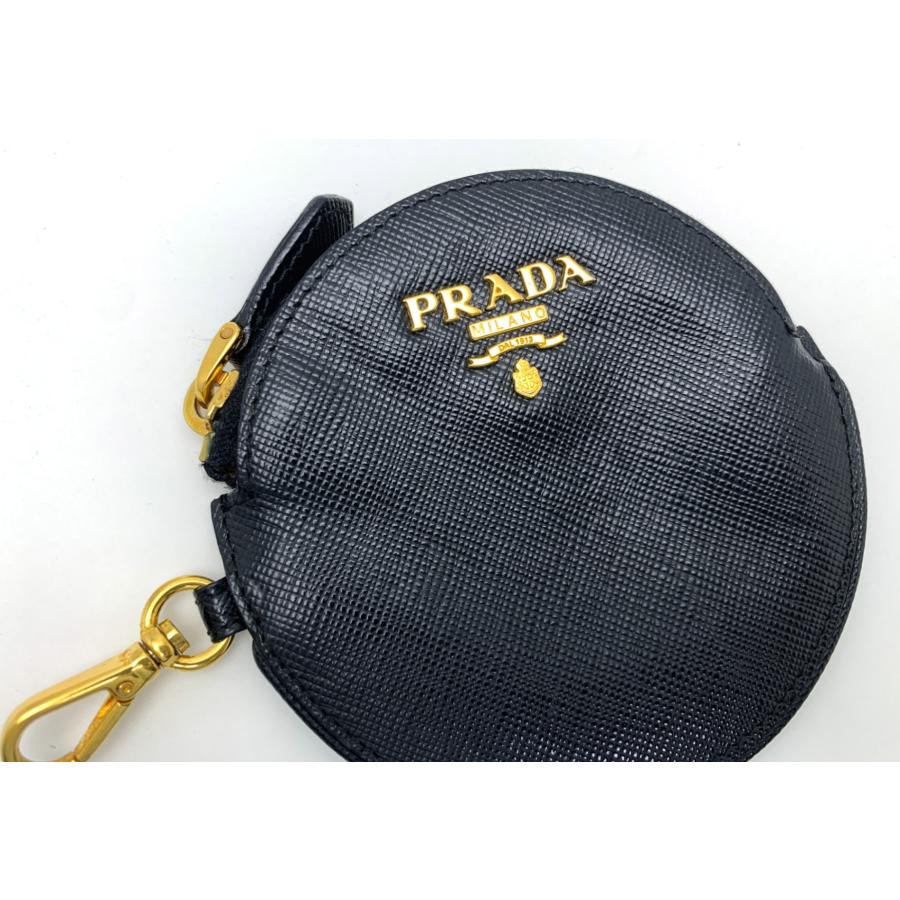 プラダ サフィアーノ レザー コインケース 小銭入れ チャーム ブラック　a 楽天市場】PRADA プラダ 小銭入れファスナーコインケース付き