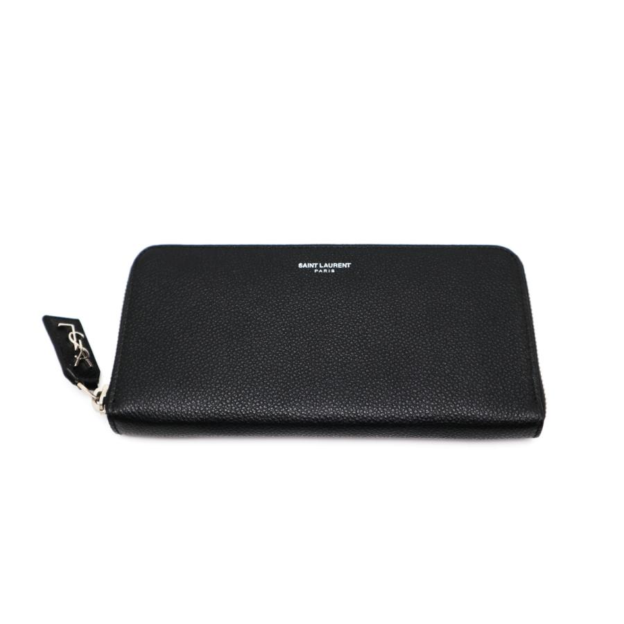 SAINT LAURENT サンローラン 黒 ラウンドファスナー長財布 サイフ