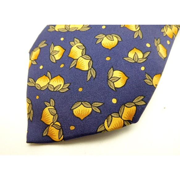 HERMES エルメス 桃モチーフ シルク ネクタイ メンズ アパレル