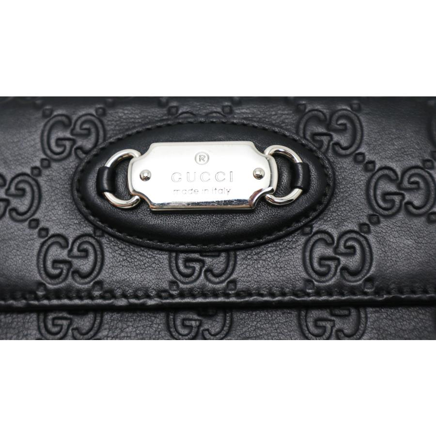 グッチシマ GUCCI グッチ 黒 長財布 サイフ 231841 : 塚口丸十質舗
