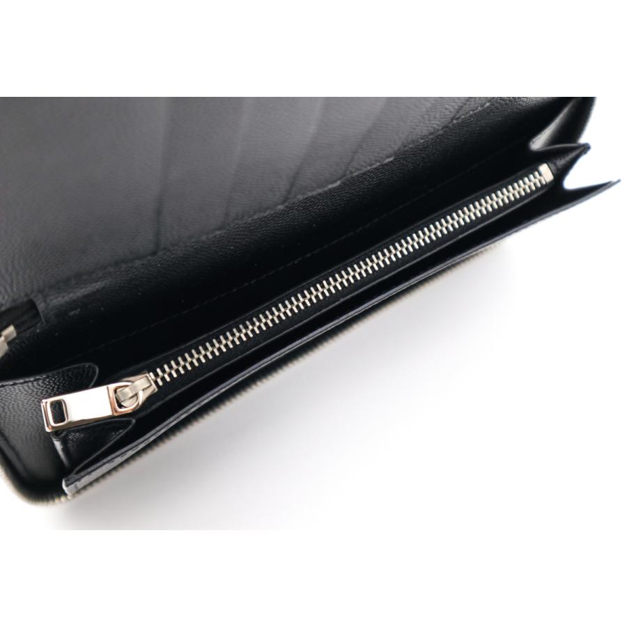 極美品⭐️SAINT LAURENT サンローラン レザー 長財布 ブラック YSLイヴサンローランブラックレザー 黒長財布ブランドメンズ