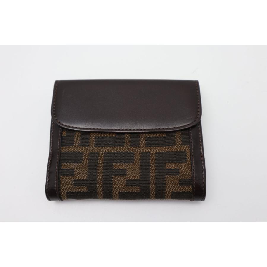 FENDI セット ズッカ Wホック 折財布 ケース フェンディ FENDI 二つ折り財布 Wホッック 型押しレザー財布 ズッカ
