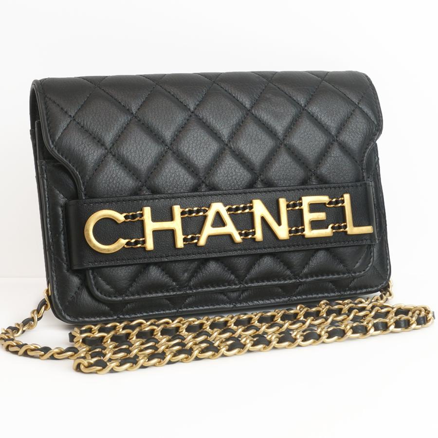 CHANEL（シャネル） チェーンウォレット マトラッセ カーフ 黒 GP
