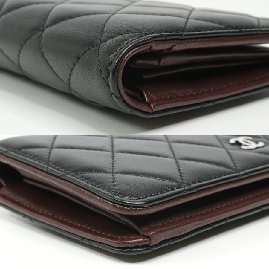 CHANEL（シャネル） マトラッセ 二つ折り長財布 ココマーク ブラック