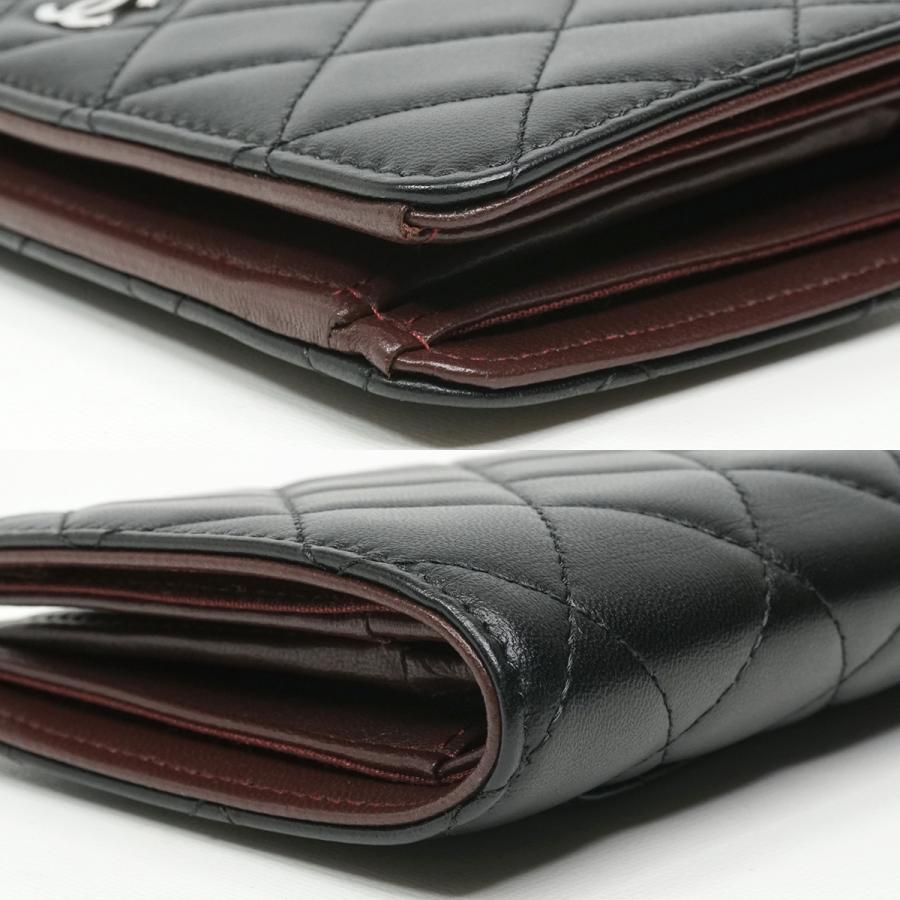 CHANEL（シャネル） マトラッセ 二つ折り長財布 ココマーク ブラック