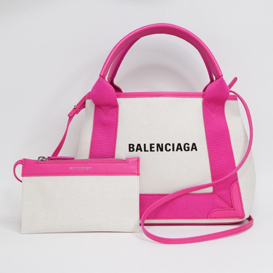 BALENCIAGA バレンシアガ ネイビーカバスXS キャンバス×レザー 