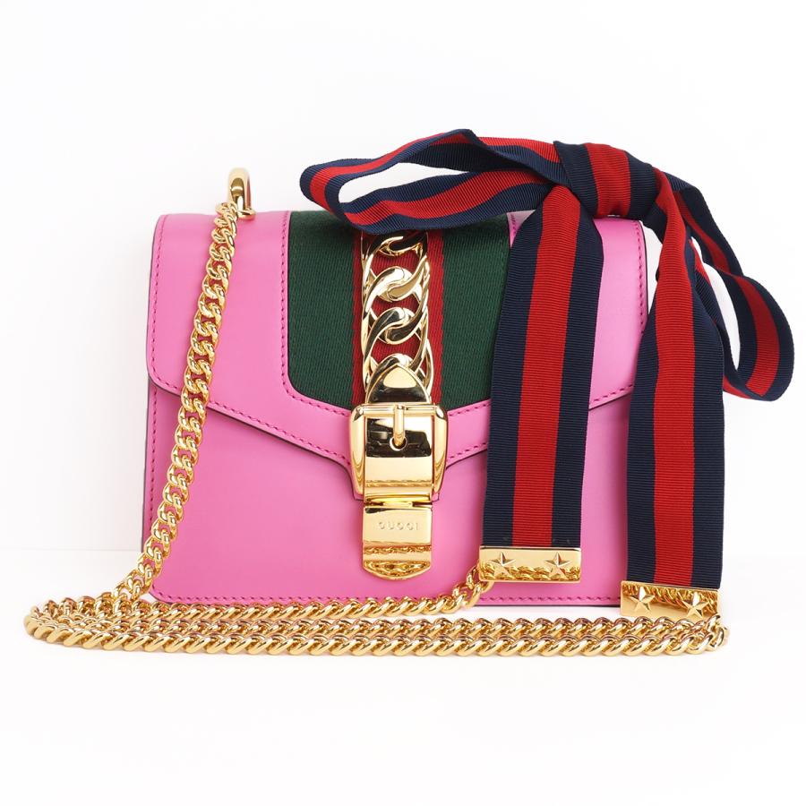 GUCCI　グッチ　シェリーライン　シルヴィミニ　チェーンバッグ GUCCI（グッチ） シルヴィ シェリー ウェブライン ミニチェーン