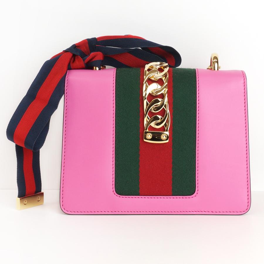 GUCCI グッチ シルヴィ シェリー ウェブライン ミニチェーン 