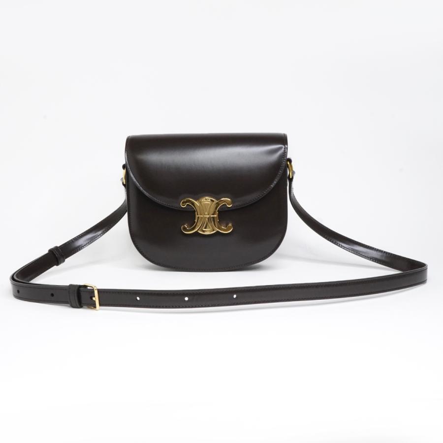 セリーヌ／CELINE ティーン ブザス トリオンフショルダーバッグ黒ラスト1点 CELINE（セリーヌ） ティーン ブザス トリオンフ ショルダーバッグ