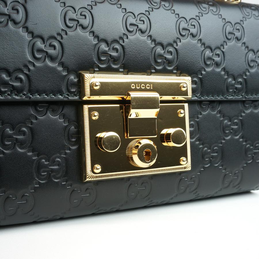 GUCCI（グッチ） パドロック チェーン ショルダーバッグ ブラック