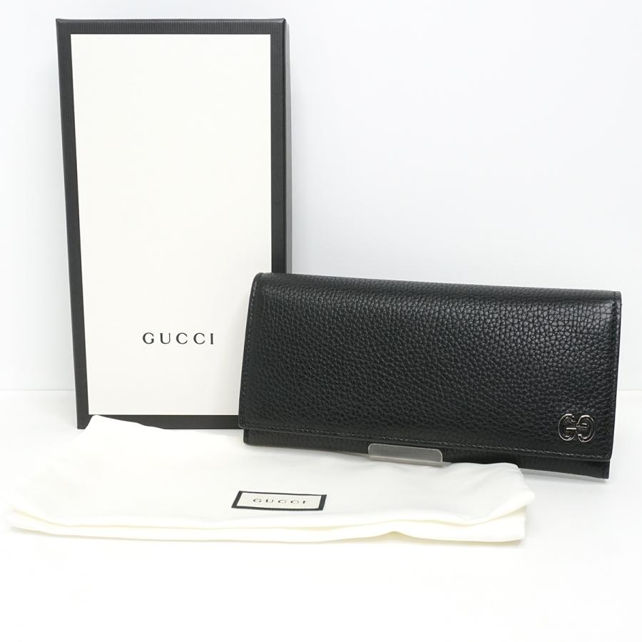 GUCCI グッチ レザー 二つ折り長財布 ブラック 黒 481727 : 質屋 GUCCI グッチ レザー 二つ折り長財布 ブラック 黒 481727 : 質屋
