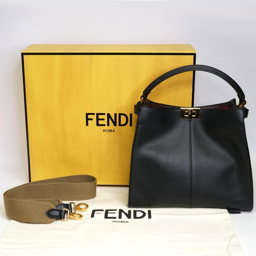 FENDI フェンディ ピーカブー エックスライト レギュラー ミディアム 2Way ショルダー バッグ ブラック｜maruka-toyonaka｜16