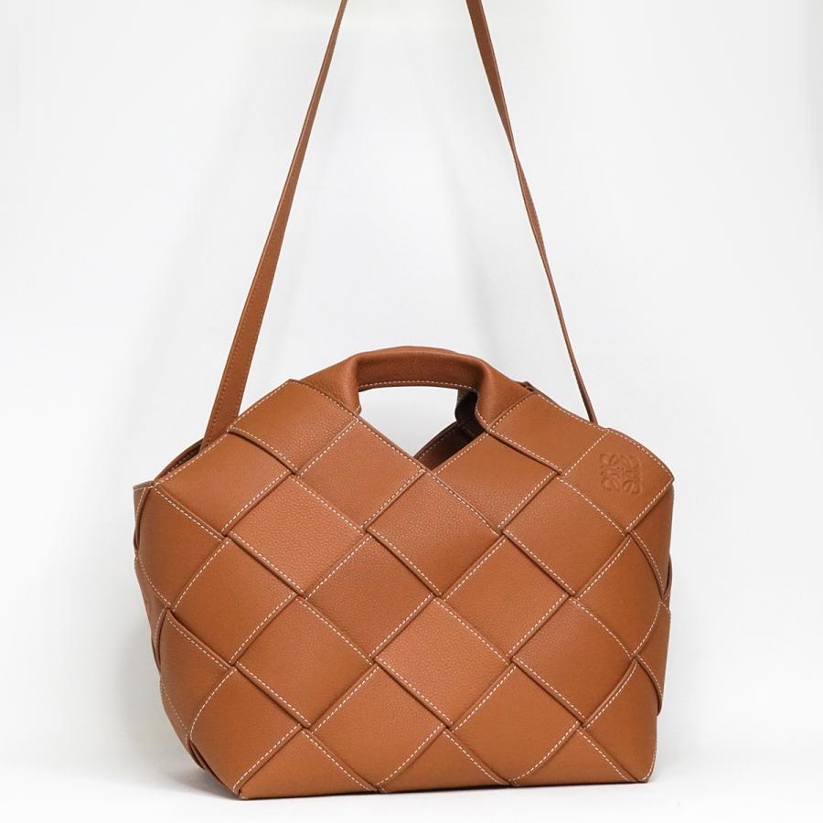 LOEWE ロエベ レザー ウーブン バスケットバッグ 2way LOEWE ロエベ レザー ウーブン バスケットバッグ 2way