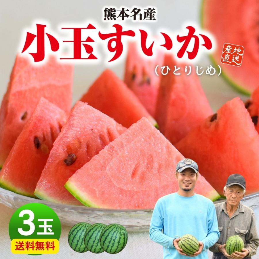 すいか 熊本 小玉 ひとりじめ 3玉セット 1玉あたり約2kg 九州 産地直送