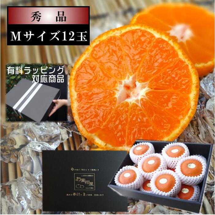 ハウスみかん お中元 甘い 送料無料 ギフト 高級 贈答 農家直送 新鮮 濃厚 (04) 蜜ツ星 みつぼし 黒の化粧箱(中) Ｍサイズ 秀品 １２玉 | 