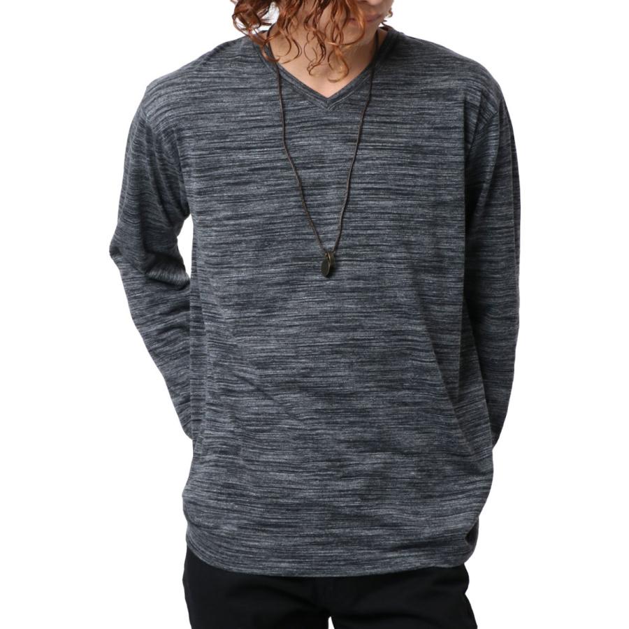 Tシャツ メンズ 長袖 Vネック 杢 無地 ネックレス 付き ロンティー ロンt ロング ティーシャツ シンプル マルカワ 通販 Yahoo ショッピング