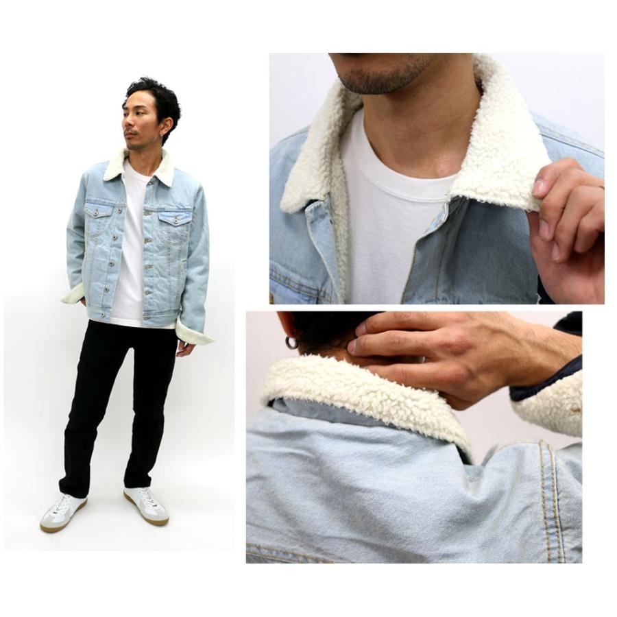 Gジャン メンズ Gジャン デニムジャケット 裏ボア デニム ボアジャン