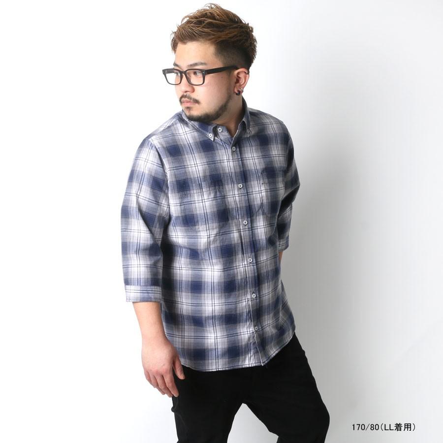 大きいサイズメンズ カジュアルシャツ 7分袖｜marukawa7｜23