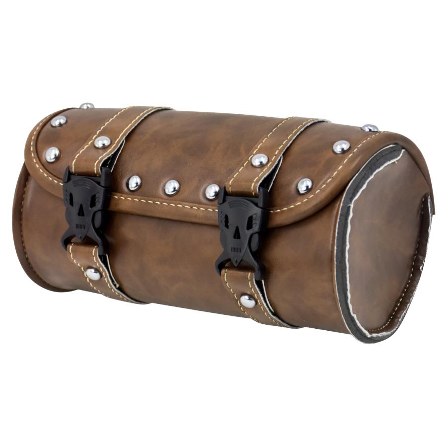 バイク用 ツールバッグ フロントフォーク 収納 革 トラベルバッグ