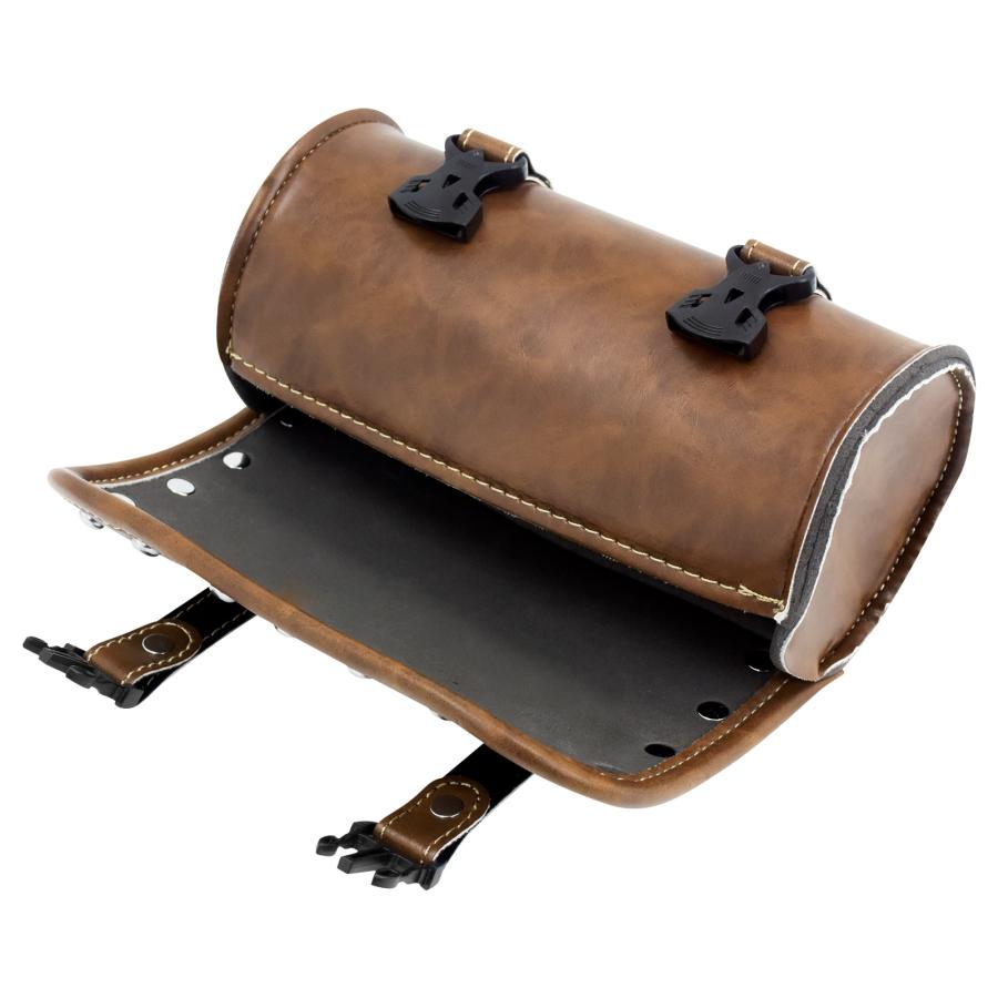 バイク用 ツールバッグ フロントフォーク 収納 革 トラベルバッグ