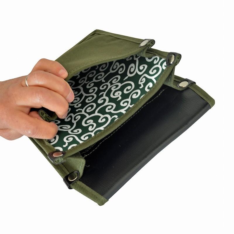 金井産業　マルキン印 内側ポケット付 帆布／緑和柄 YK-25 国防 |  | 02