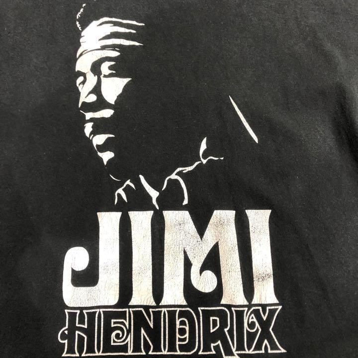 【L】USA 古着 USA製 ZION ジミヘン Jimi Hendrix ジミーヘンドリクス プリント Tシャツ バンド ロック Rock 半袖 クルーネック ブラック｜marukinstore2020｜05