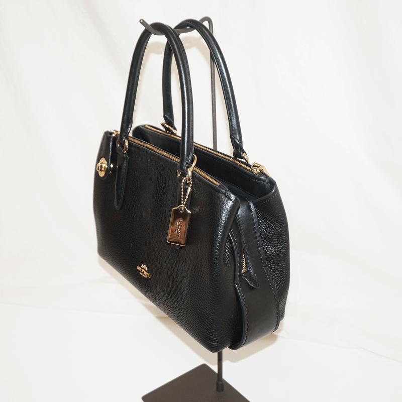 COACH コーチ ブルックリン キャリーオール ブラック レザー 2WAY 公式