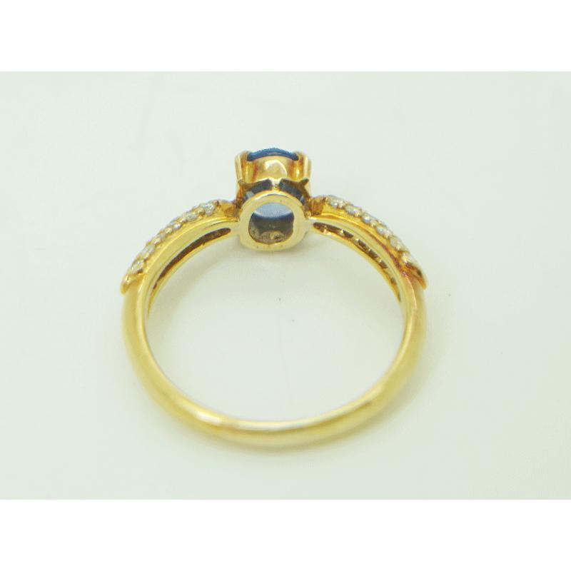 K18 天然タンザナイト ダイヤモンド リング T0.90ct D0.35ct
