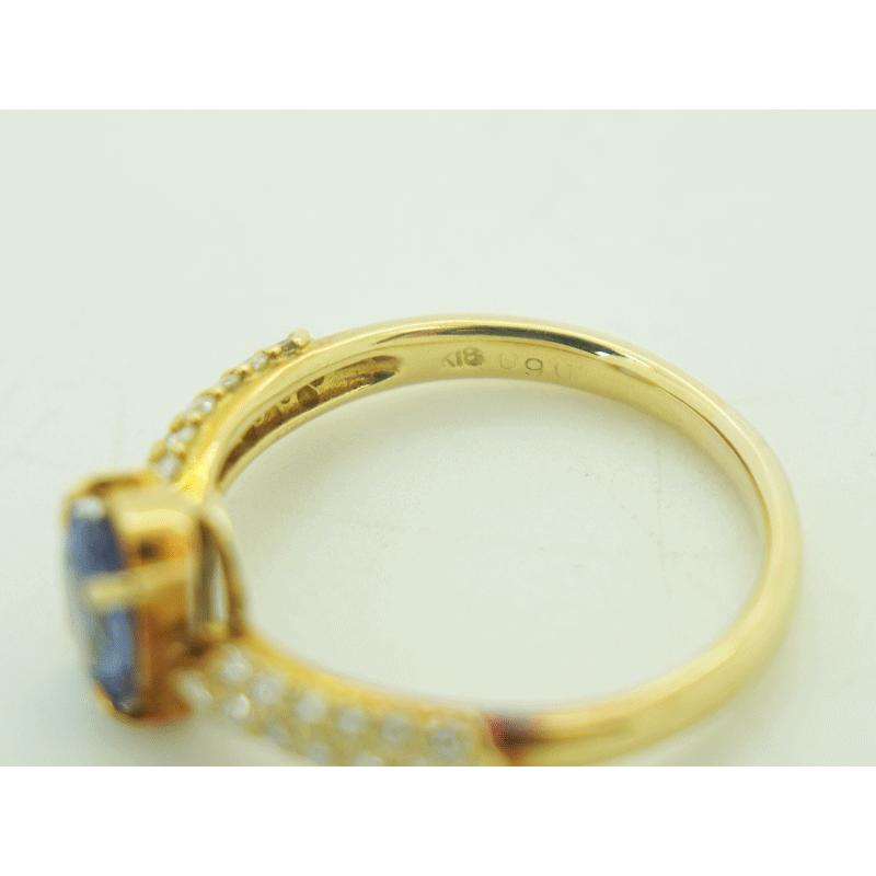 K18 天然タンザナイト ダイヤモンド リング T0.90ct D0.35ct