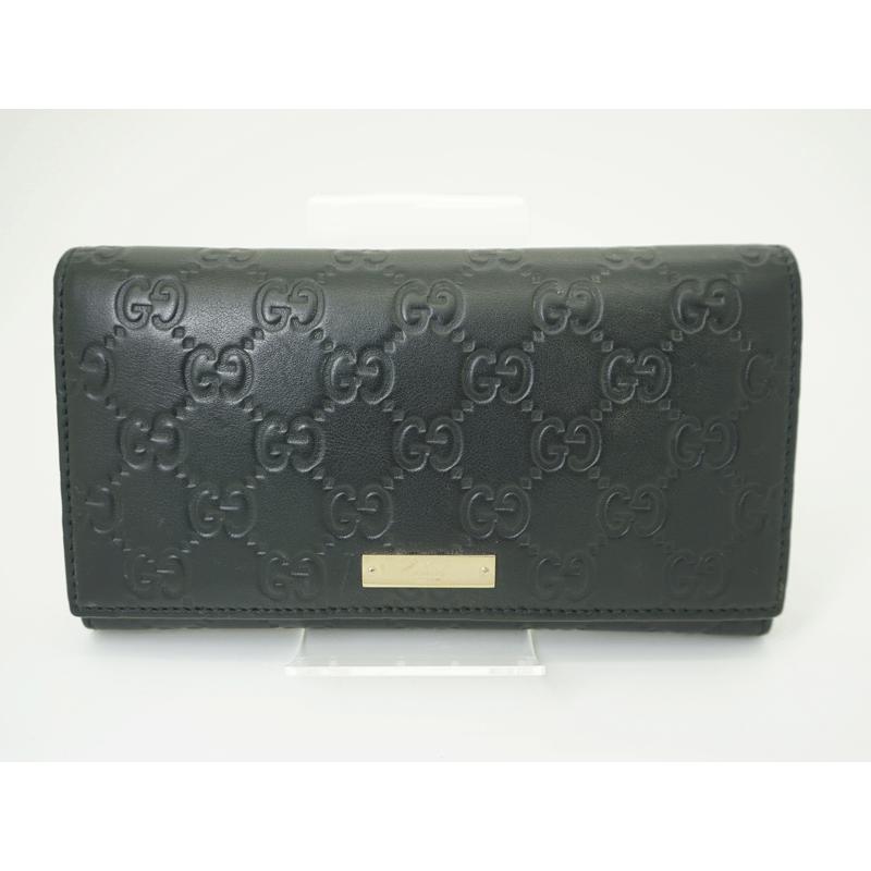 美品✨グッチ　長財布 244946 シマ GG ゴールド 金具　本革　レザー　黒 GUCCI グッチ 長財布 黒 グッチシマ レザー 244946 0416 ゴールド金具