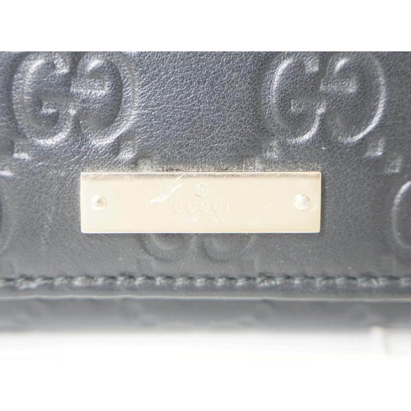 GUCCI グッチ 長財布 黒 グッチシマ レザー 244946 0416 ゴールド金具