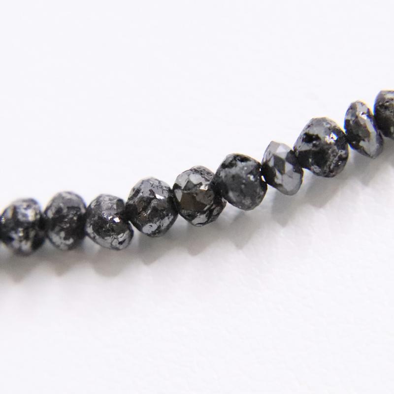 K18WG 天然ブラックダイヤモンド ネックレス D30.00ct 重量約7g ネック