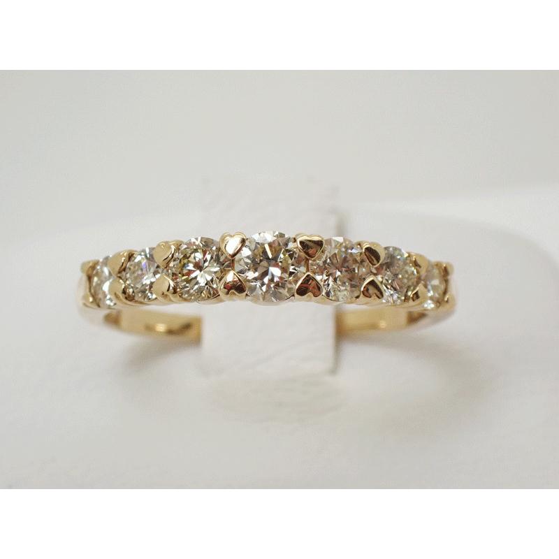 K18 ダイヤモンド ハーフサークル ハーフエタニティ リング 0.70ct  