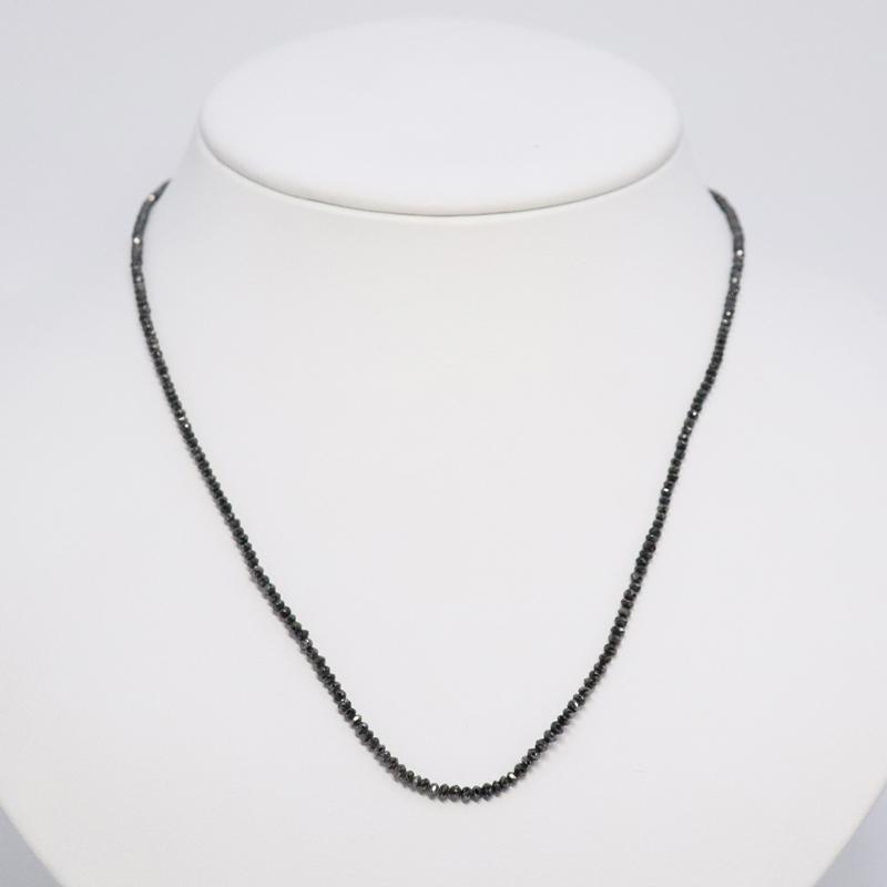K18 WG ブラックダイヤモンド ネックレス BD14.10ct 約3.7g ネック約