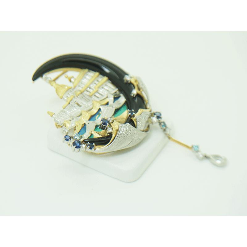 石川暢子 NOBUKO ISHIKAWA as Time アズタイム ブローチ サファイア