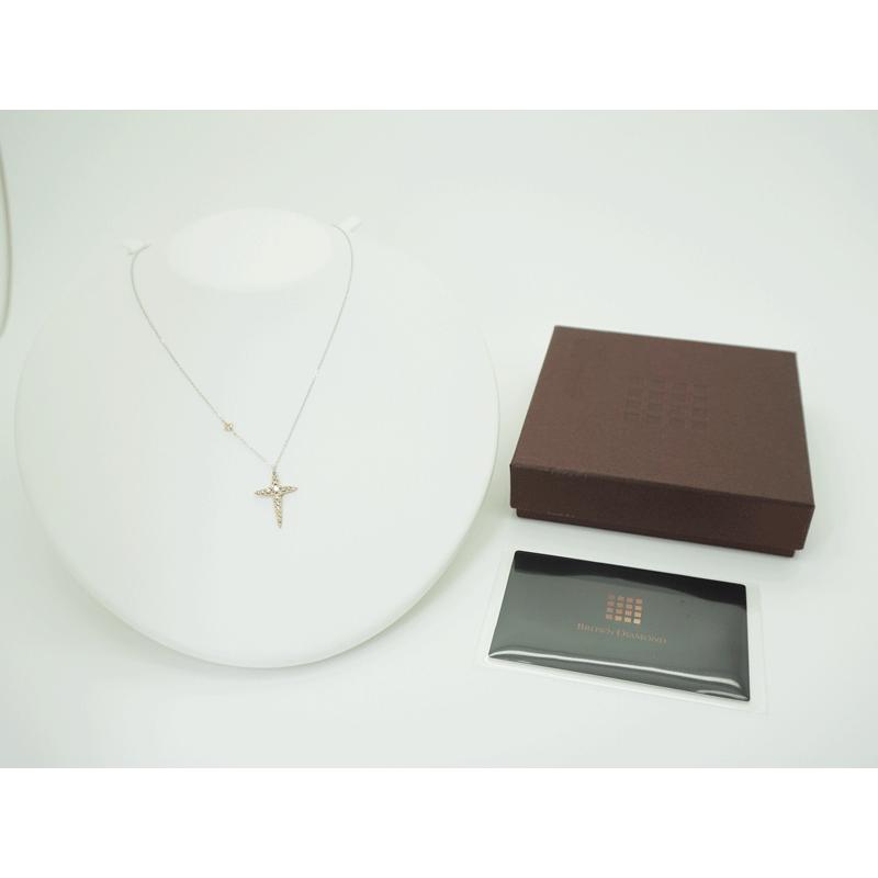 カシケイ 柏圭 Kashikey ネックレス ダイヤ 0.41ct クロス K18WG/BG 新品同様 美品 箱・保証書付 送料無料 ...