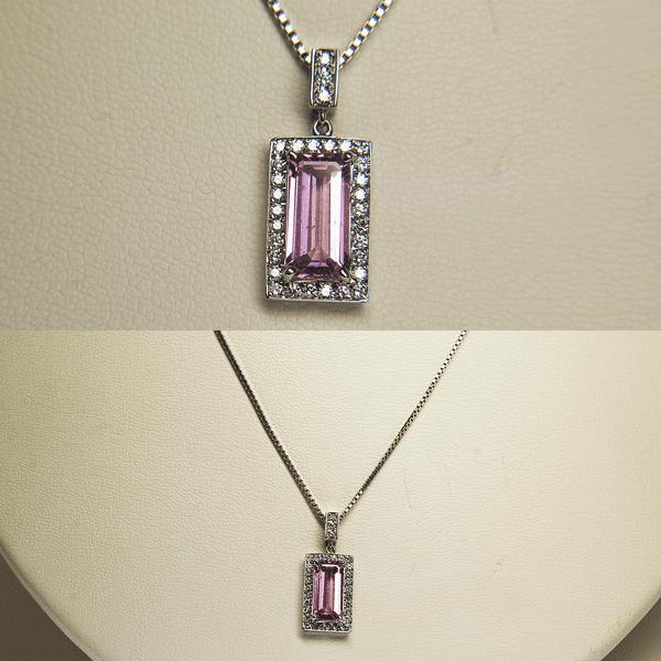PT850/900 ピンクサファイア ダイヤ ネックレス 2.94ct : マルコウ 