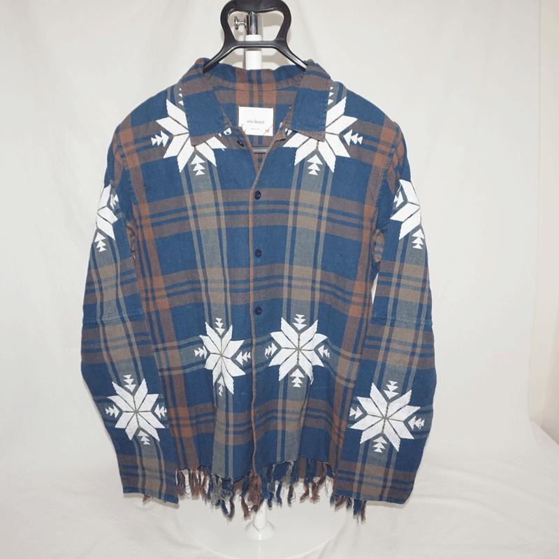 WHIZ LIMITED パッチワークシャツ WHIZ. LIMITED ウィズ リミテッド 長袖 刺繍 チェック シャツ Sz.L