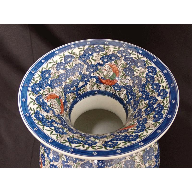 木製箱付き 花瓶 葉山有樹作品　　　花模様の陶器 葉山有樹 ※訳 極上の彩で魅せる傑作品 松藤鶴 葉山壺 伝統工芸 花瓶 作 工芸品