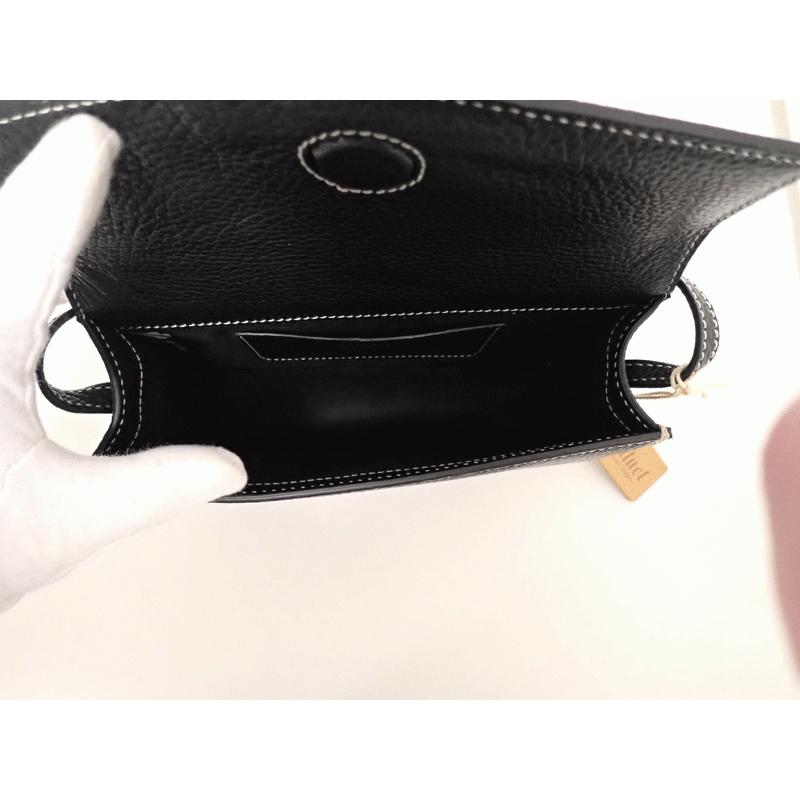 【新品未使用】Valuel by Silvano Biagini バッグ ショルダー 斜め掛け 型押しレザー ブラック 黒 シルヴァーノビア ...