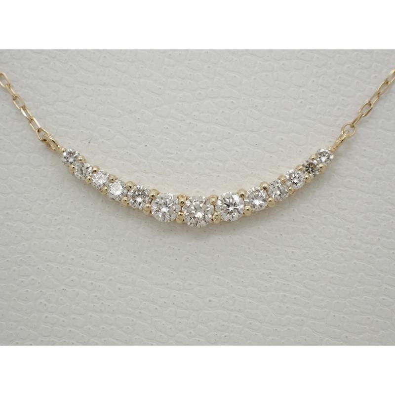 K18 天然ダイヤモンド 上質ライン ネックレス D0.20ct 新品同様美品 デコルテに美しさをプラス 上質カラーダイヤ 送料無料