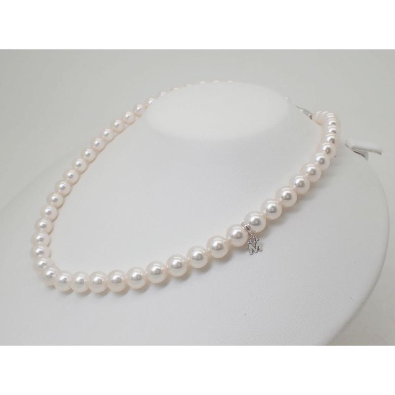 新品同様 ミキモト Etrenne エトレンヌ K18wg Mチャーム付 パールネックレス イヤリングセット イヤリング８ｍｍ ネック7 5 8mm R3si51 マルコウヤフーショッピング店 通販 Yahoo ショッピング