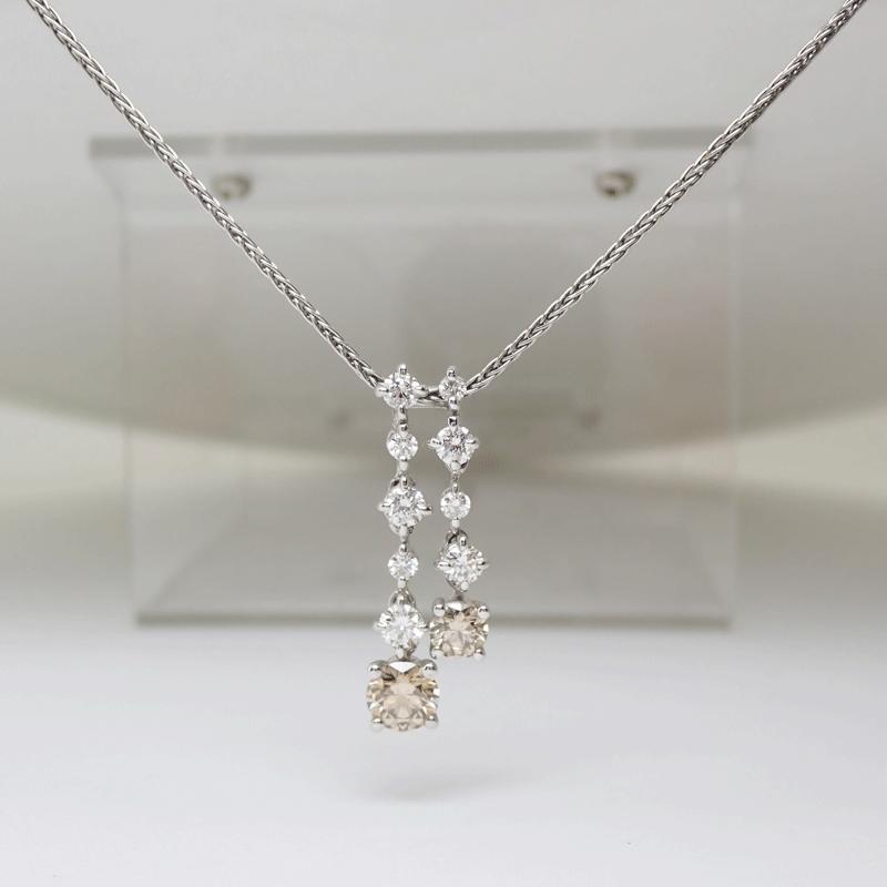 KASHIKEY プラチナ ブラウンダイヤモンドネックレス BD-0.55ct D-0.40
