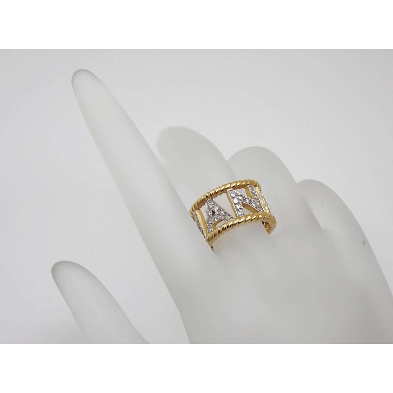K18 750 YG ダイヤモンド リング CHANELロゴデザイン D0.57ct K18 750 YG ダイヤモンド リング CHANELロゴデザイン D0.57ct